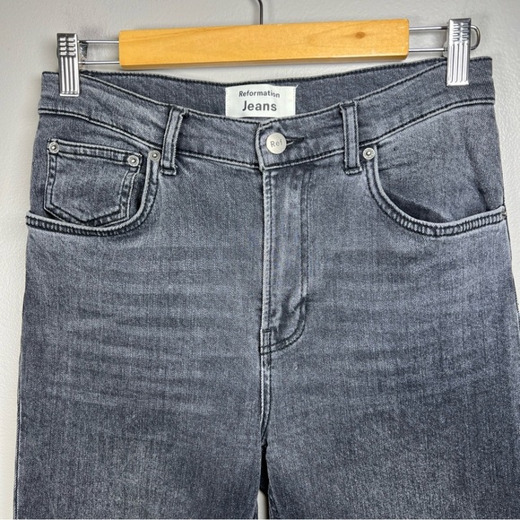 Reformation Jeans Size 28 Gibson Wash Charcoal Gray High Rise Stretch - Picture 2 of 11